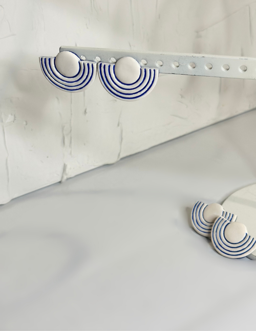 Modern Wave Stud Earrings