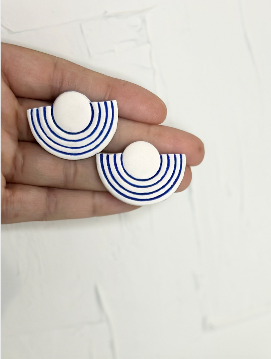 Modern Wave Stud Earrings